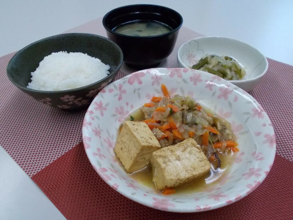 19年3月日 昼食 揚げ出し豆腐 肉豆腐 北野よろこび苑